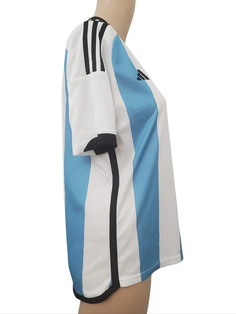 Adidas Argentina 2022 Soccer Blue & White Striped Youth Soccer Jersey (L/13-14Y)